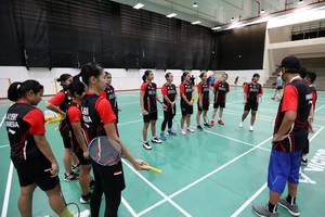 Sesi latihan teknik perdana tim Uber 2022 di Bangkok, Thailand (Humas PP PBSI)