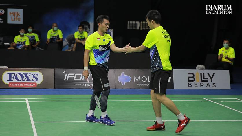 Ganda putra Indonesia, Hendra Setiawan/Mohammad Ahsan. Ganda putra Indonesia, Hendra Setiawan/Mohammad Ahsan.
