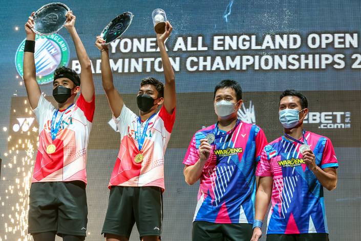 Bagas Maulana/Muhammad Shohibul Fikri & Hendra Setiawan/Mohammad Ahsan (Badminton Photo) Bagas Maulana/Muhammad Shohibul Fikri & Hendra Setiawan/Mohammad Ahsan (Badminton Photo)