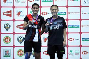 Runner up WJC 2019, Febriana Dwipuji Kusuma/Amalia Cahaya Pratiwi (Indonesia). (Foto: PP PBSI)