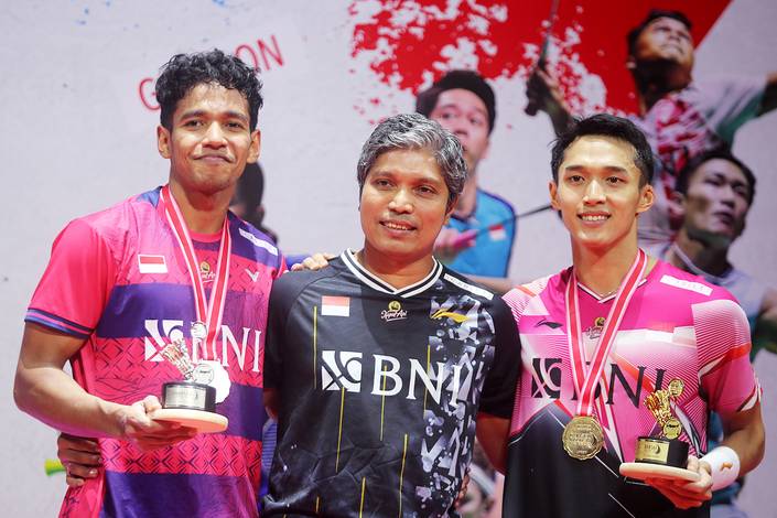 Chico Aura Dwi Wardoyo, Irwansyah, & Jonatan Christie (Djarum Badminton) Chico Aura Dwi Wardoyo, Irwansyah, & Jonatan Christie (Djarum Badminton)