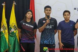 Anthony Sinisuka Ginting (Tengah) saat memberikan sambutan.