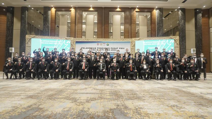 Pengurus Pusat Persatuan Bulutangkis Seluruh Indonesia (PP PBSI) masa bakti 2020-2024. (Foto: PP PBSI) Pengurus Pusat Persatuan Bulutangkis Seluruh Indonesia (PP PBSI) masa bakti 2020-2024. (Foto: PP PBSI)