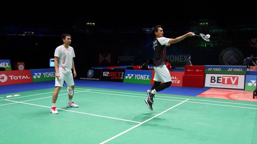 Ganda putra Indonesia nomor dua dunia, Hendra Setiawan/Mohammad Ahsan saat menjalani sesi latihan. (Foto: PP PBSI) Ganda putra Indonesia nomor dua dunia, Hendra Setiawan/Mohammad Ahsan saat menjalani sesi latihan. (Foto: PP PBSI)