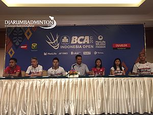 BCA Indonesia Open Press Conference di Hotel Sultan.