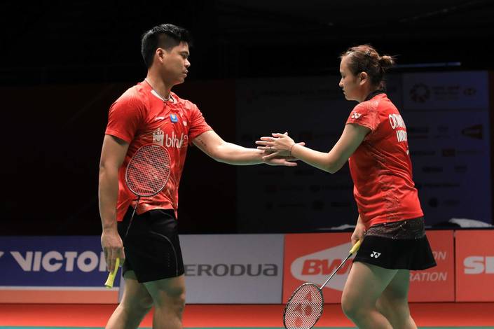 Selebrasi Praveen Jordan/Melati Daeva Oktavianti. Selebrasi Praveen Jordan/Melati Daeva Oktavianti.