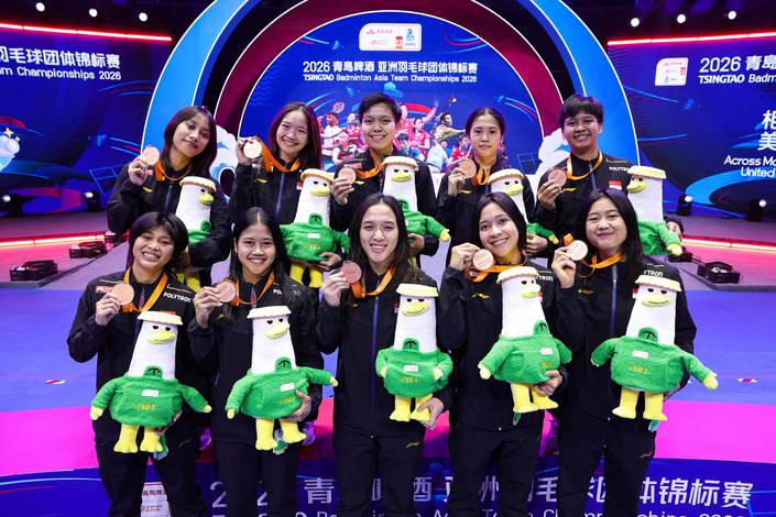 Skuad putri Indonesia pada Badminton Asia Team Championships 2026 (Humas PP PBSI)