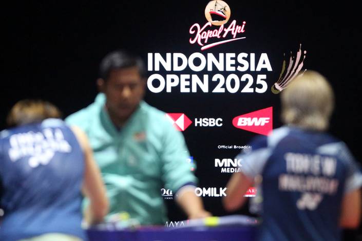 Salah satu pertandingan pada Indonesia Open 2025 (Djarum Badminton/Edward Luhukay)