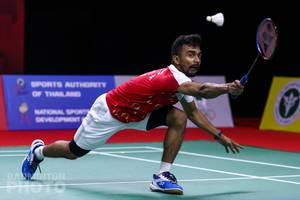 Sameer Verma (India) menghadang serangan. (Copyright: Badmintonphoto | Courtesy of BWF)