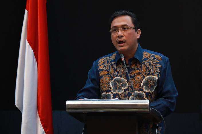 Ketua Umum PP PBSI terpilih periode 2020-2024, Agung Firman Sampurna saat memberikan sambutan. Ketua Umum PP PBSI terpilih periode 2020-2024, Agung Firman Sampurna saat memberikan sambutan.