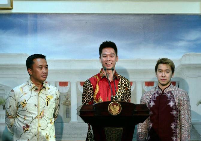 (Kiri ke Kanan) Imam Nahrawi, Kevin Sanjaya, Marcus F. Gideon