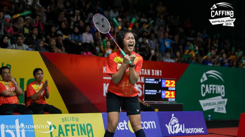 Selebrasi kemenangan Putri Kusuma Wardani (Indonesia). Selebrasi kemenangan Putri Kusuma Wardani (Indonesia).