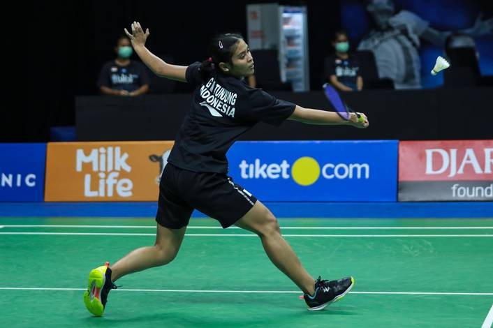 Gregoria Mariska Tunjung (tim Garuda) menyambut pengembalian. Gregoria Mariska Tunjung (tim Garuda) menyambut pengembalian.
