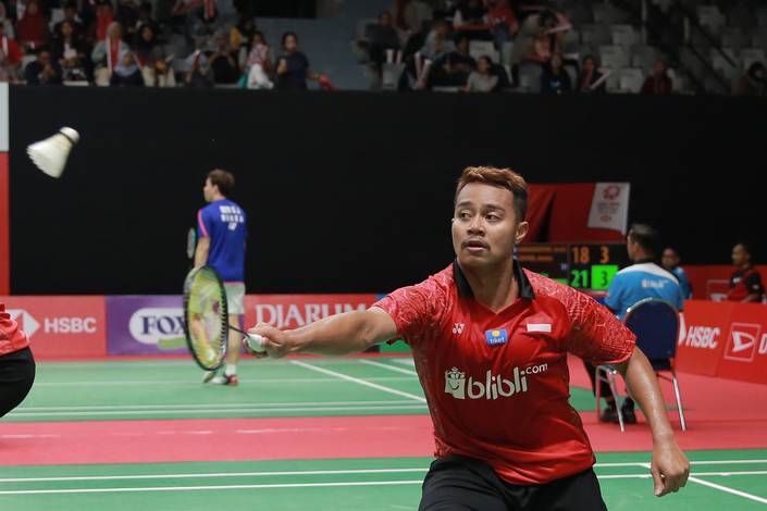 Rehan Naufal Kusharjanto (Djarum Badminton) Rehan Naufal Kusharjanto (Djarum Badminton)