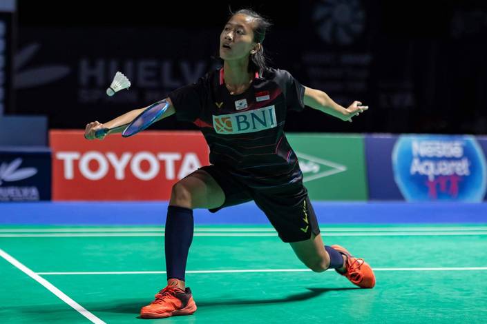 Putri Kusuma Wardani (Indonesia) mengembalikan shuttlecock. (Foto: Badminton Spain) Putri Kusuma Wardani (Indonesia) mengembalikan shuttlecock. (Foto: Badminton Spain)