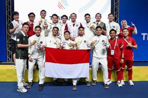 Tim beregu putra bulu tangkis Indonesia pada SEA Games Thailand 2025 (Humas PP PBSI) Tim beregu putra bulu tangkis Indonesia pada SEA Games Thailand 2025 (Humas PP PBSI)