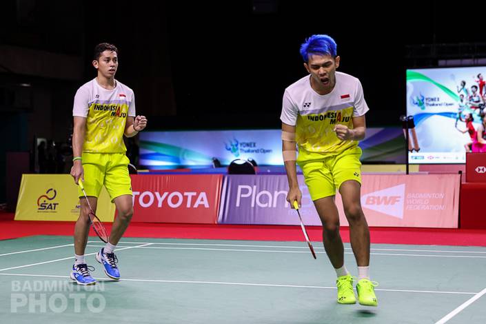 Selebrasi Fajar Alfian/Muhammad Rian Ardianto (Indonesia). (Copyright: Badmintonphoto | Courtesy of BWF) Selebrasi Fajar Alfian/Muhammad Rian Ardianto (Indonesia). (Copyright: Badmintonphoto | Courtesy of BWF)
