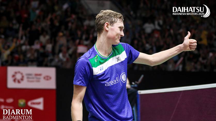 Viktor Axelsen (Denmark) saat berlaga di ajang Daihatsu Indonesia Masters 2020 BWF World Tour Super 500. Viktor Axelsen (Denmark) saat berlaga di ajang Daihatsu Indonesia Masters 2020 BWF World Tour Super 500.