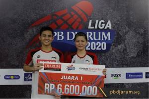 Dwiki Rafian Restu/Helena Ayu Puspitasari juara ganda campuran U-19 dan Dewasa Liga PB Djarum 2020.