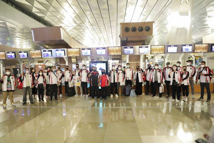 Tim bulutangkis Indonesia saat akan berangkat ke Jepang. (Foto: PP PBSI) Tim bulutangkis Indonesia saat akan berangkat ke Jepang. (Foto: PP PBSI)