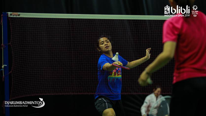 Tunggal putri Indonesia, Gregoria Mariska Tunjung saat menjalani latihan. Tunggal putri Indonesia, Gregoria Mariska Tunjung saat menjalani latihan.