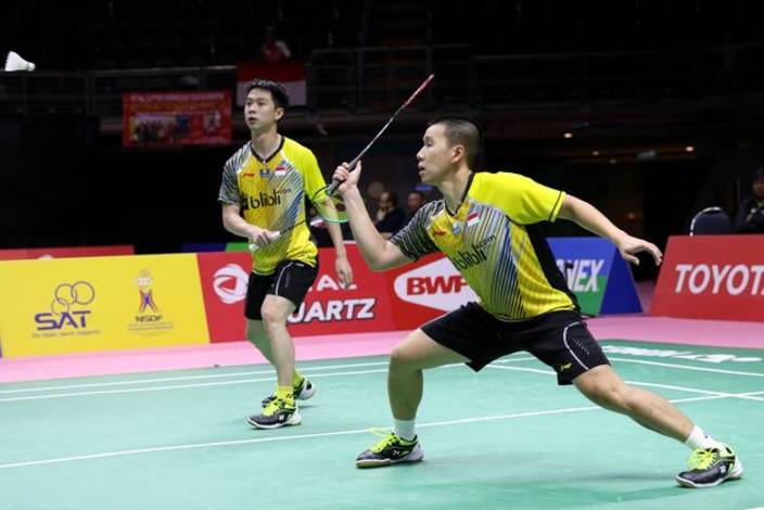 Kevin Sanjaya Sukamuljo/Marcus Fernaldi Gideon. Kevin Sanjaya Sukamuljo/Marcus Fernaldi Gideon.
