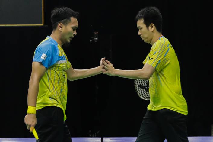 Ganda putra Indonesia nomor dua dunia, Hendra Setiawan/Mohammad Ahsan. (Foto: PP PBSI) Ganda putra Indonesia nomor dua dunia, Hendra Setiawan/Mohammad Ahsan. (Foto: PP PBSI)