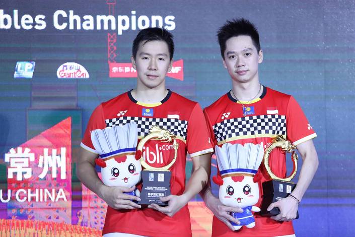 Ganda putra nomor satu dunia, Kevin Sanjaya Sukamuljo/Marcus Fernaldi Gideon. (Foto: PP PBSI) Ganda putra nomor satu dunia, Kevin Sanjaya Sukamuljo/Marcus Fernaldi Gideon. (Foto: PP PBSI)