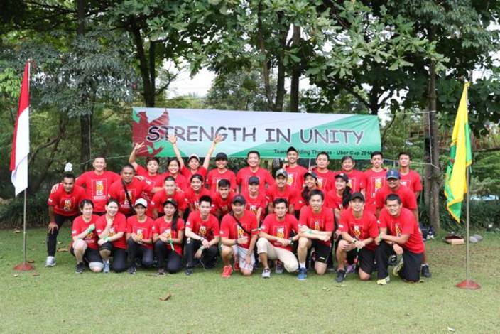 Tim Piala Thomas dan Uber Indonesia Berfoto Bersama Usai Melaksanakan Team Building. Tim Piala Thomas dan Uber Indonesia Berfoto Bersama Usai Melaksanakan Team Building.