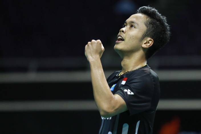 Selebrasi Anthony Sinisuka Ginting (Indonesia). Selebrasi Anthony Sinisuka Ginting (Indonesia).