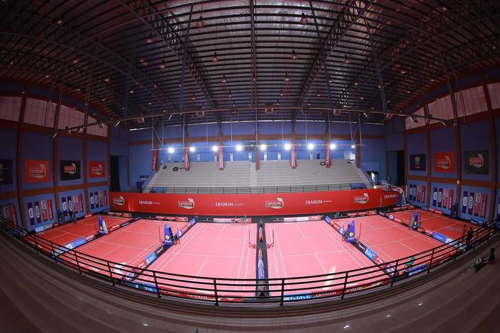 Suasana persiapan Gelanggang Ramaja Tanjung Priok, Jakarta Utara. Suasana persiapan Gelanggang Ramaja Tanjung Priok, Jakarta Utara.