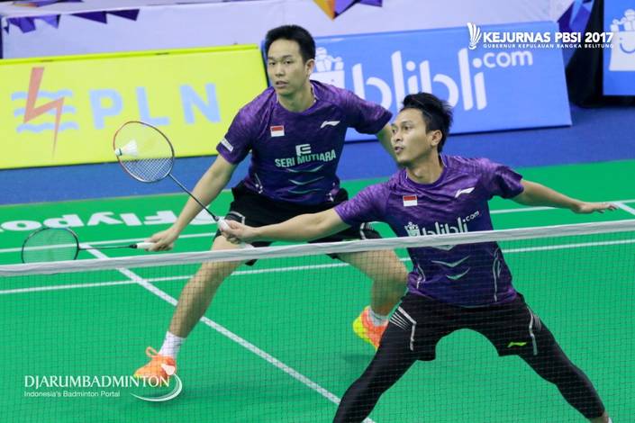 Hendra Setiawan/Mohammad Ahsan Pada Saat Berlaga di Kejuaraan Nasional 2017.