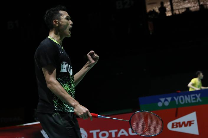 Selebrasi Jonatan Christie (Indonesia). Selebrasi Jonatan Christie (Indonesia).