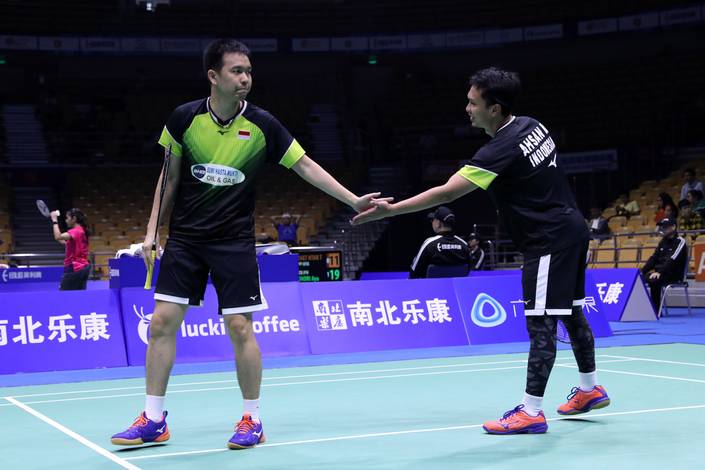 Hendra Setiawan/Mohammad Ahsan (Indonesia) putuskan mundur dari Badminton Asia Championships 2019. Hendra Setiawan/Mohammad Ahsan (Indonesia) putuskan mundur dari Badminton Asia Championships 2019.