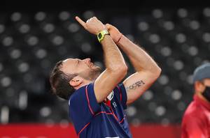 Selebrasi kemenangan Kevin Cordon (Guatemala). (Foto: BADMINTONPHOTO - Yves Lacroix)