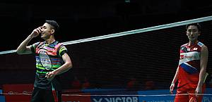 Selebrasi kemenangan Jonatan Christie (Indonesia).
