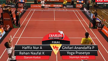 Haffiz Nur Adila/Rehan Naufal Kushardjanto (DJARUM KUDUS) VS Ghifari Anandaffa Prihardika/Yoga Prasetyo (JAYA RAYA JAKARTA)