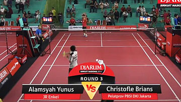 Alamsyah Yunus (PB. JR ENKEI BEKASI) VS Christofle Brians (PELATPROV PBSI DKI JAKARTA)