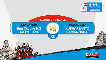 WORLD JUNIOR CHAMPIONSHIPS 2017 | XD QUARTER FINALS | NG/TOH (MAS) vs KUSHARJANTO/RAMADHANTI (INA)