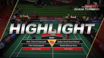 Muh. Putra Erwiansyah/Febi Setianingrum (Djarum Kudus) VS Zaidan Arrafi Awal Nabawi/Rachel Allessya Rose (Exist Jakarta)
