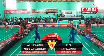 Aji Firmansyah/Andre Surya Prayogo (Mutiara Cardinal Bandung) VS Reza/Syaiful Anwar (PB Murung Raya) 