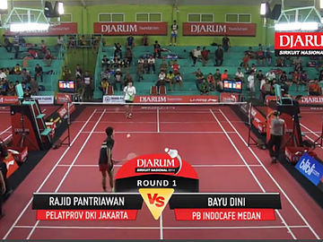 Rajid Patriawan (PELATPROV PBSI DKI JAKARTA) VS Bayu Dini (PB. INDOCAFE MEDAN)