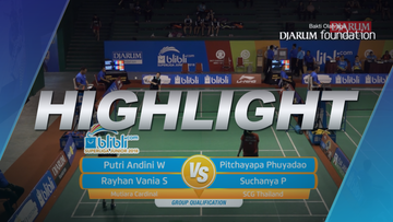 Putri Andini Wahyuningrum/Rayhan Vania S (Mutiara Cardinal) VS Pitchayapa Phuyadao/Suchanya Puavaranukroh (SCG Thailand)