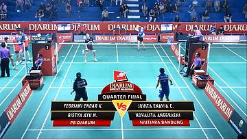Febriani Endar K/ Ristya A.N. (PB DJARUM) VS Jovita Enavia C/ Novalita A. (MUTIARA BANDUNG)