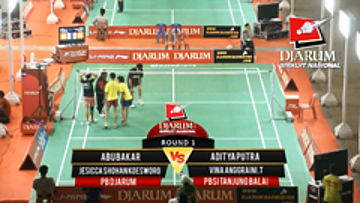 Abu Bakar/Jessica Shohan Koesworo (PB DJARUM) VS Aditya Putra/Vina Anggraini T (PBSI TANJUNG BALAI) 