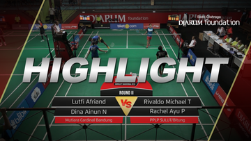 Lutfi Afriand/Dina Ainun Nissa Raharja (Mutiara Cardinal Bandung) VS Rivaldo Michael Tegi/Rachel Ayu Purwanti Janis (PPLP SULUT/Bitung)