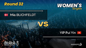 Round 32 | WS | Mia BLICHFELDT (DEN) vs YIP Pui Yin (HKG) | Blibli Indonesia Open 2019