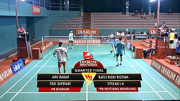 Abu Bakar/ Tedi Supriadi (PB DJARUM) VS Rafli Rizki Ristian/ Stefan I. (PB MUTIARA BANDUNG)