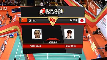 Wang Yihan (China) VS Eriko Hirose (Japan) Round 2 Womens Single DJARUM Indonesia Open Super Series Premier 2012