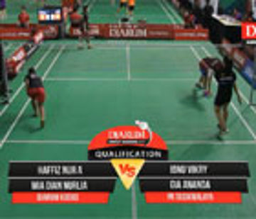 Haffiz Nur Adila/Mia Dian Nurlia (PB Djarum Kudus) VS Ibnu Vikry/Gia Ananda (PR Tasikmalaya)